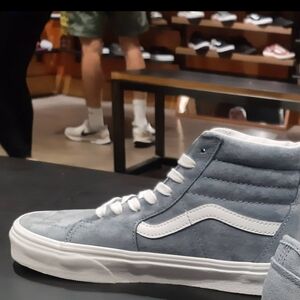 Vans Blue High-Top Sneakers with White Accents